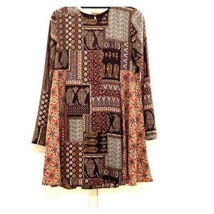 Funky pattern BoHo swing dress